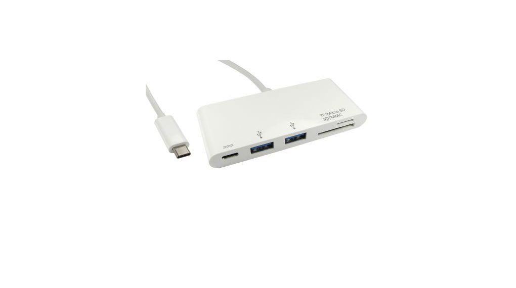 Docking Station, USB-C Plug, Bus-Powered, Ports Total 5